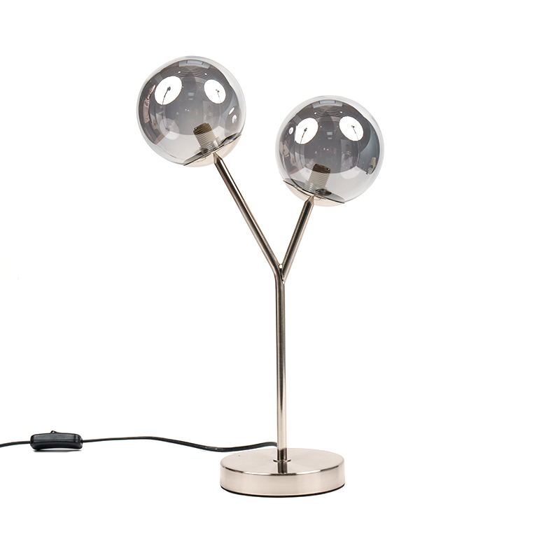 両頭の球状ガラステーブルランプ