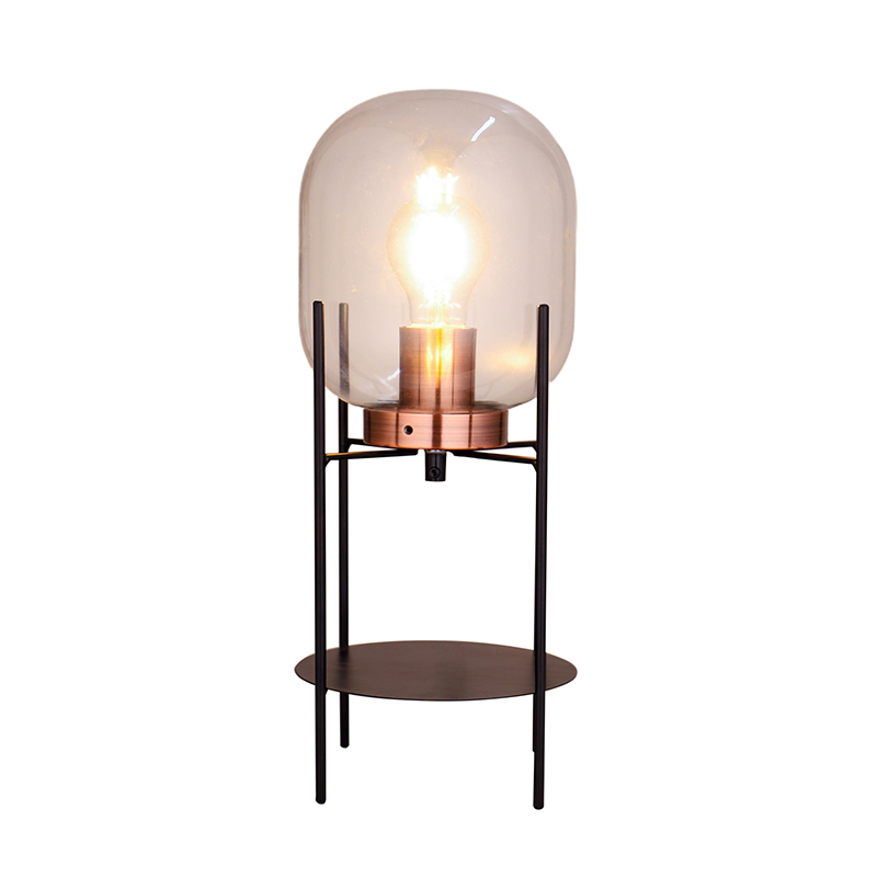 シンプルなガラスランプシェードボールテーブルランプ